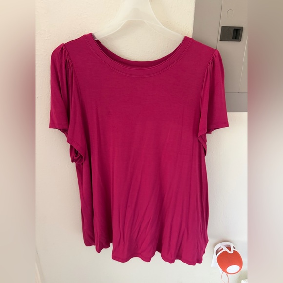 Lane Bryant DreamFeel Top in Deep Pink - Picture 3 of 5